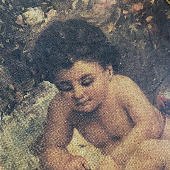 Hand painted Cherub wooden platter - Picture 4 of 7